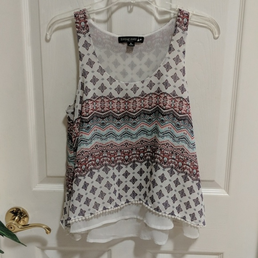 Living Doll Los Angeles Women's Lined Sleeveless Top Size Small